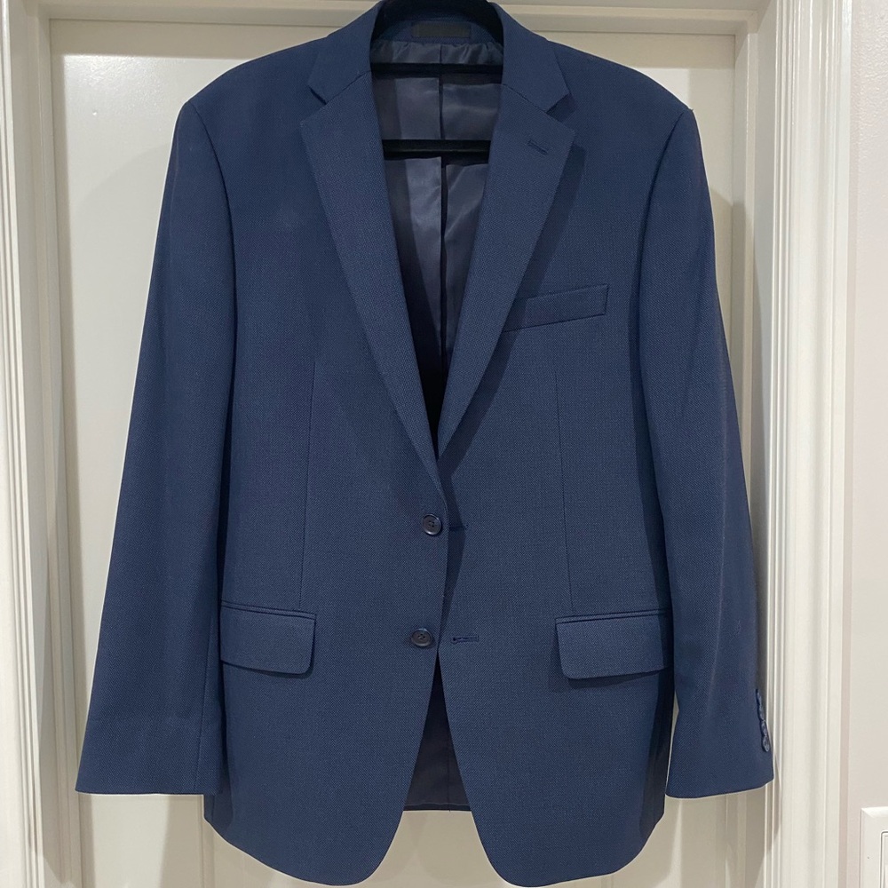 Van Hausen Men's Navy Blue Two Button Blazer Size 40R